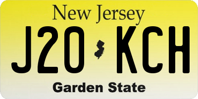 NJ license plate J20KCH