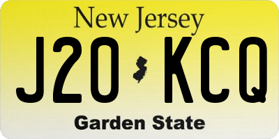 NJ license plate J20KCQ
