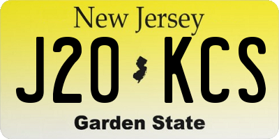 NJ license plate J20KCS