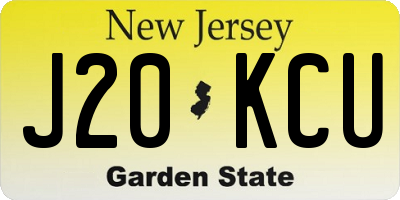 NJ license plate J20KCU