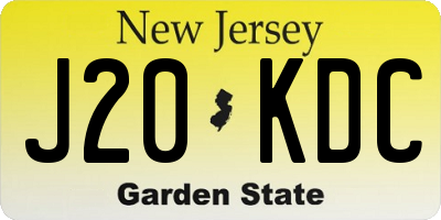 NJ license plate J20KDC