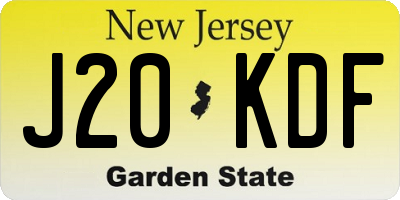 NJ license plate J20KDF