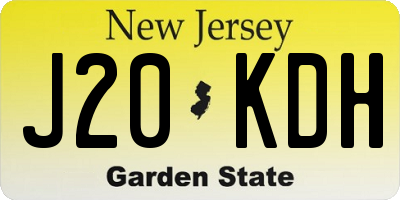 NJ license plate J20KDH
