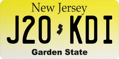 NJ license plate J20KDI