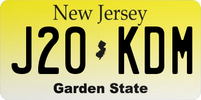 NJ license plate J20KDM