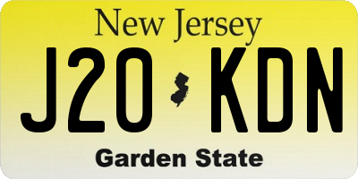 NJ license plate J20KDN