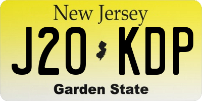 NJ license plate J20KDP