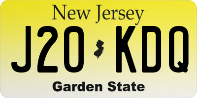 NJ license plate J20KDQ