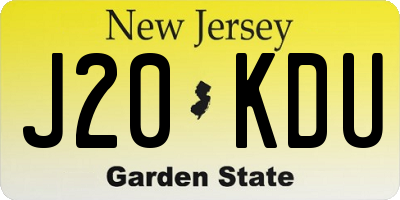 NJ license plate J20KDU