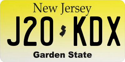 NJ license plate J20KDX