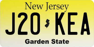 NJ license plate J20KEA