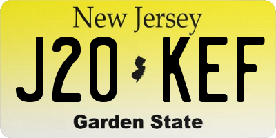 NJ license plate J20KEF