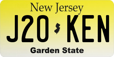 NJ license plate J20KEN