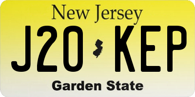 NJ license plate J20KEP