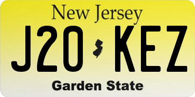 NJ license plate J20KEZ