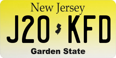NJ license plate J20KFD