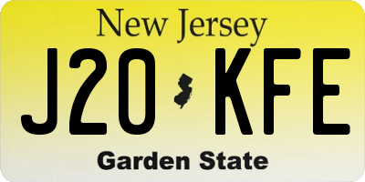 NJ license plate J20KFE