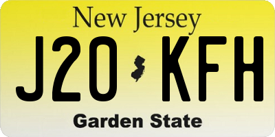 NJ license plate J20KFH
