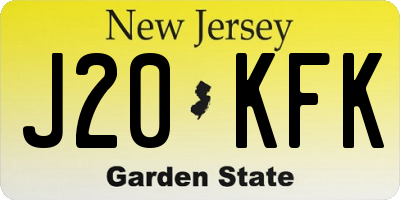 NJ license plate J20KFK