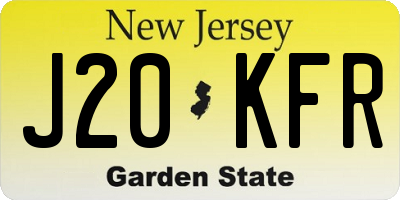 NJ license plate J20KFR
