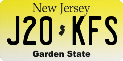 NJ license plate J20KFS
