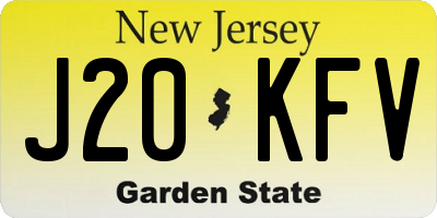 NJ license plate J20KFV
