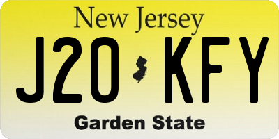NJ license plate J20KFY