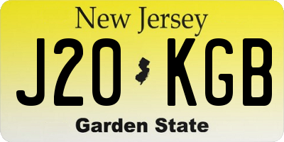 NJ license plate J20KGB