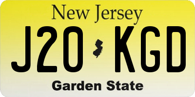 NJ license plate J20KGD