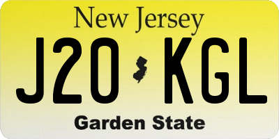 NJ license plate J20KGL