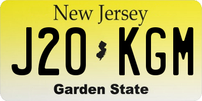 NJ license plate J20KGM