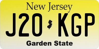 NJ license plate J20KGP