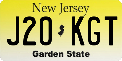 NJ license plate J20KGT