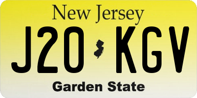 NJ license plate J20KGV