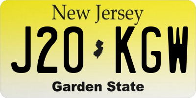 NJ license plate J20KGW