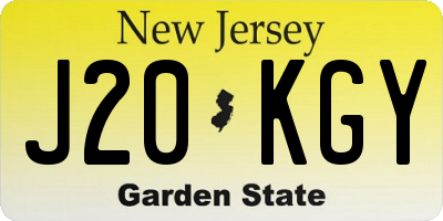NJ license plate J20KGY