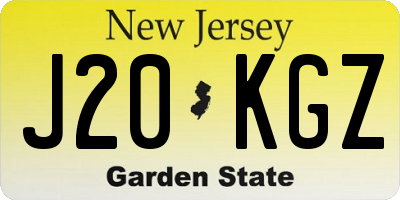 NJ license plate J20KGZ