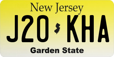 NJ license plate J20KHA