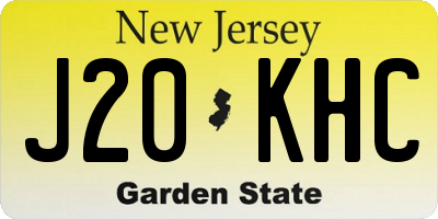 NJ license plate J20KHC
