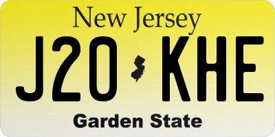 NJ license plate J20KHE