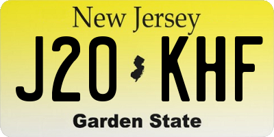 NJ license plate J20KHF