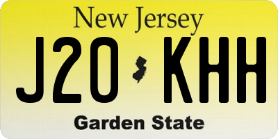 NJ license plate J20KHH