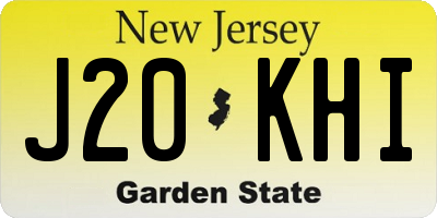 NJ license plate J20KHI