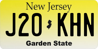 NJ license plate J20KHN