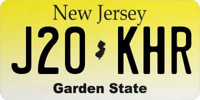 NJ license plate J20KHR
