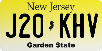 NJ license plate J20KHV