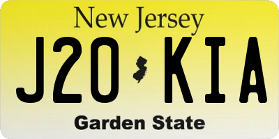 NJ license plate J20KIA