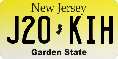NJ license plate J20KIH