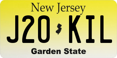 NJ license plate J20KIL