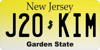 NJ license plate J20KIM